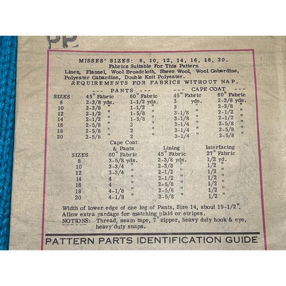 Anne Adams Sewing pattern cape suit jacket pants 1960s size 14 - Picture 3 of 4